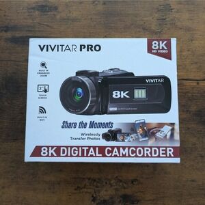 New Vivitar 8K Digital Touchscreen Camcorder Kit in Black